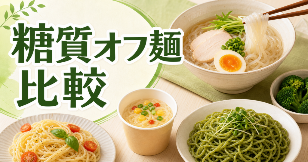 糖質オフ麺を比較する記事のサムネイル