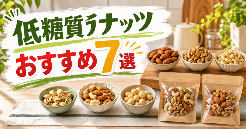 低糖質ナッツおすすめ7選の比較記事アイキャッチ