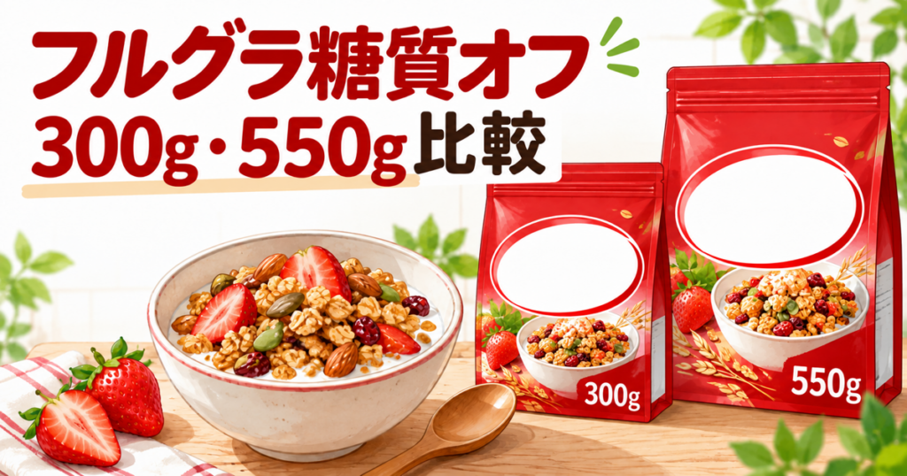 フルグラ糖質オフ300gと550gの容量比較