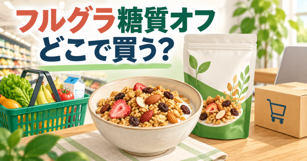 フルグラ糖質オフの購入先を比較する記事のアイキャッチ画像