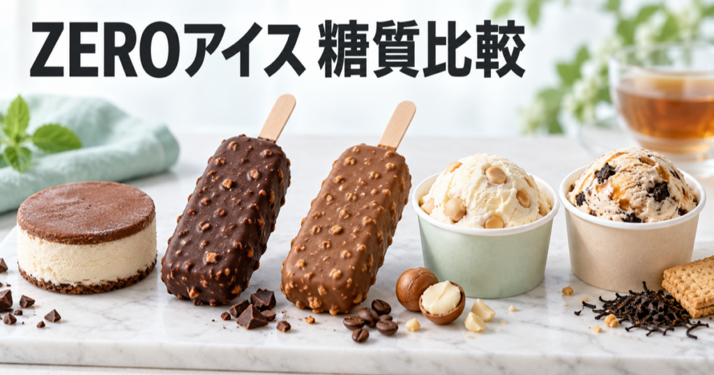 ロッテZEROアイス5種を糖質比較する記事サムネイル