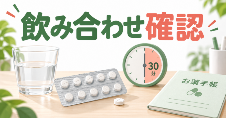 リベルサスの飲み合わせと30分ルールを確認するイメージ